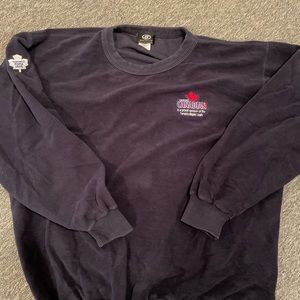 Cool vintage fleece molson/maple leafs crewneck